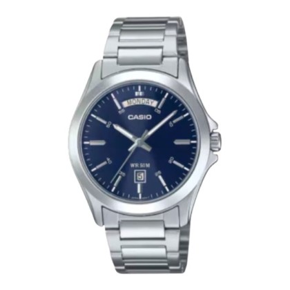 Casio General MTP-1370D-2A2V Dark Blue Dial Stainless Steel Band Analog Men Watch